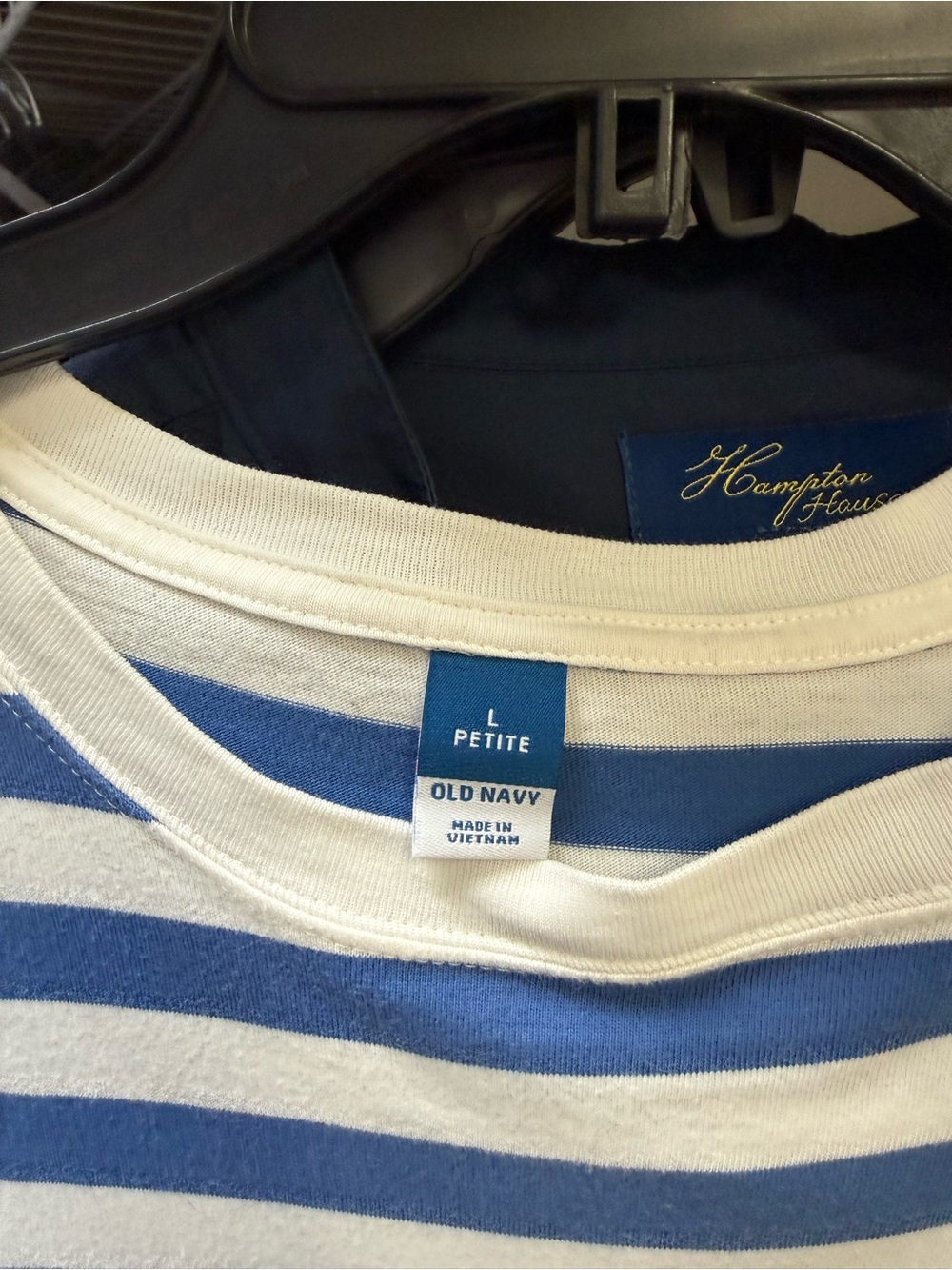 Old Navy Blue & White Striped Crewneck Tee